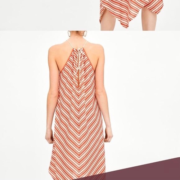 Zara Striped Halter neck dress (orange) - Picture 4 of 4
